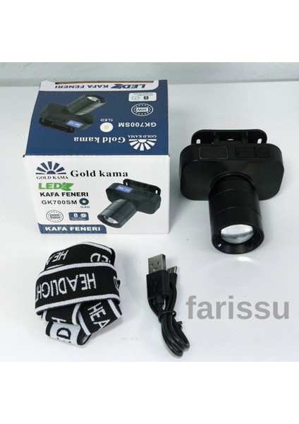 Gold Kama GK700SM LED Kafa Feneri – 30W Zoomlu, Şarjlı, Uzun Çalışma Süreli fırsatları