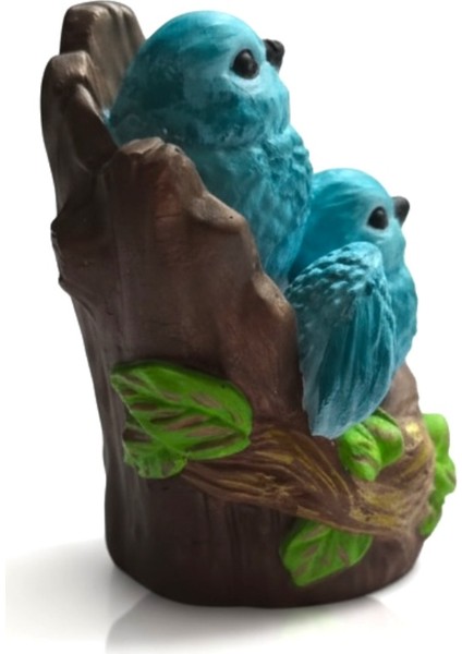 Mavi Yavru Kuşlu Yuva Figürlü Dekoratif Biblo 8cm x 6cm modelleri