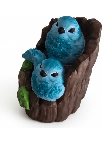 Mavi Yavru Kuşlu Yuva Figürlü Dekoratif Biblo 8cm x 6cm fırsatları