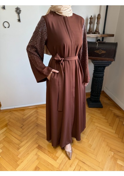 Kahverengi Kolu Taşlı Ferace 5048 fırsatları