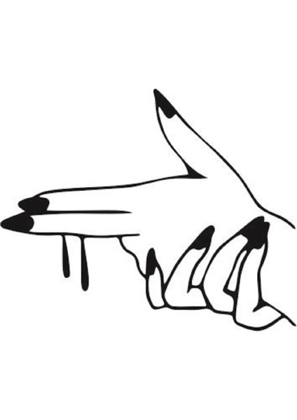 Kadın Eli Silah 30X25CM Sticker Araba, Motorsiklet, Laptop, Cam Sticker