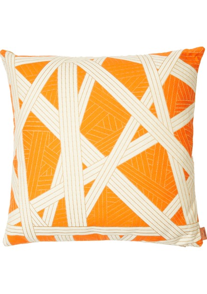 Nastri Turuncu Beyaz 50X50 cm Dekoratif Yastık