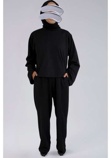 Mevsimlik Crop Pantolon Takım- Mevsimlik Kumaş Crop& Düz Paça Cepli Pantolon Kadın Takım