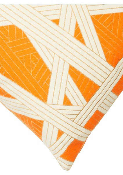 Nastri Turuncu Beyaz 50X50 cm Dekoratif Yastık modelleri