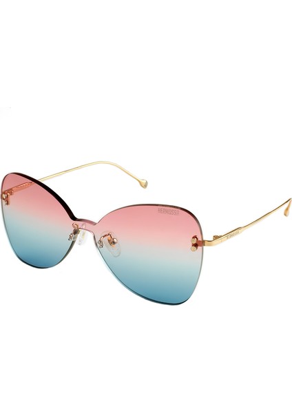 Hm 1354 C 3 Altın Rengi Metal Kadın Güneş Gözlüğü
