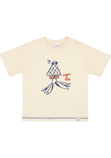 Cool Cone Crew Baskılı Ekru Kısa Kollu Erkek Çocuk T-Shirt