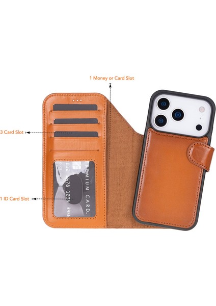 Apple iPhone 17 Pro Uyumlu Hakiki Deri Kişiselleştirilebilir Telefon Kılıfı