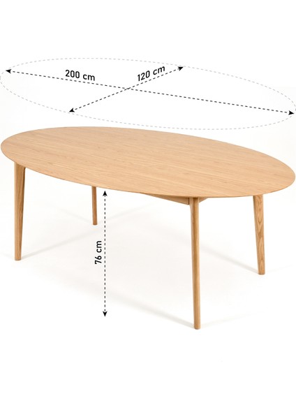Henlow Natürel Meşe Oval Yemek Masası indirimleri