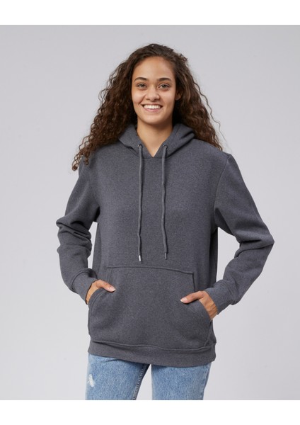 Mooncover Kadın Kapşonlu Kanguru Cepli Sweatshirt – Bordo