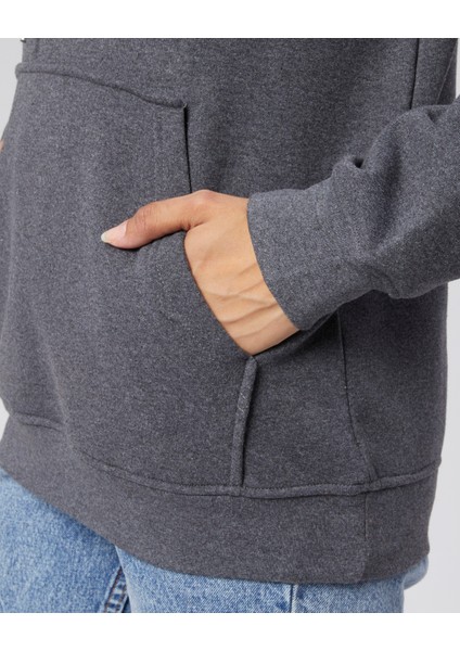 Mooncover Kadın Kapşonlu Kanguru Cepli Sweatshirt – Bordo fırsatları