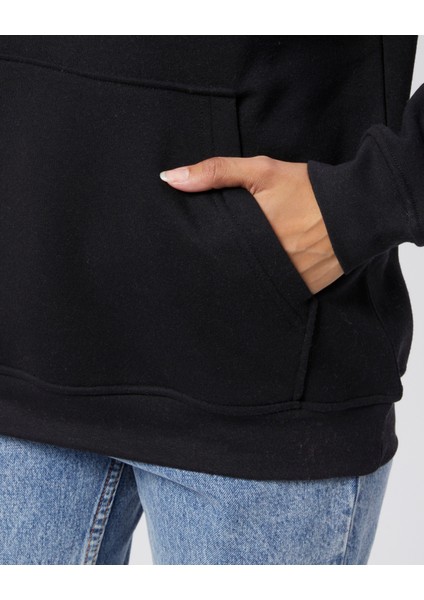 Mooncover Kadın Kapşonlu Kanguru Cepli Sweatshirt – Bordo indirimleri