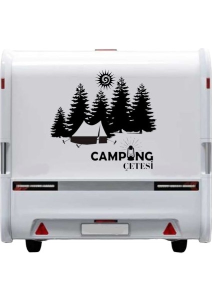Karavan Campıng Çetesi Çadır Dağ Doğa Sticker Yapışkan Camp