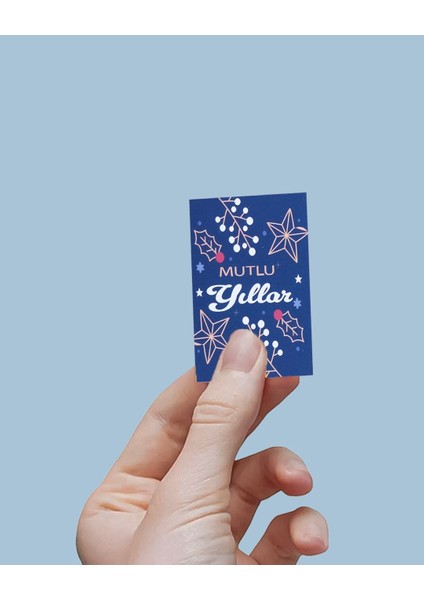 Yılbaşı Mutlu Yıllar Yazılı Hediye Kart Seti, Yıldız Temalı Paketleme Kartı, 25 Adet-5,5x8.5 Cm, Mavi fiyatları