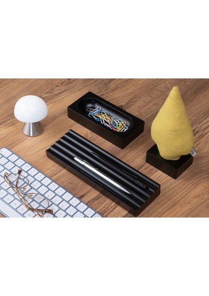 Kayigo Woody Siyah Üçlü Ofis Seti - Sarı Ladin modelleri