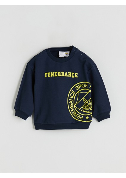 Yeni Sezon Bisiklet Yaka Fenerbahçe Baskılı Erkek Bebek Sweatshirt ve Eşofman Alt 2'li fiyatları