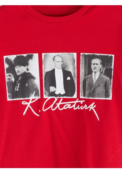Yeni Sezon Bisiklet Yaka Atatürk Baskılı Erkek Çocuk Tişört modelleri
