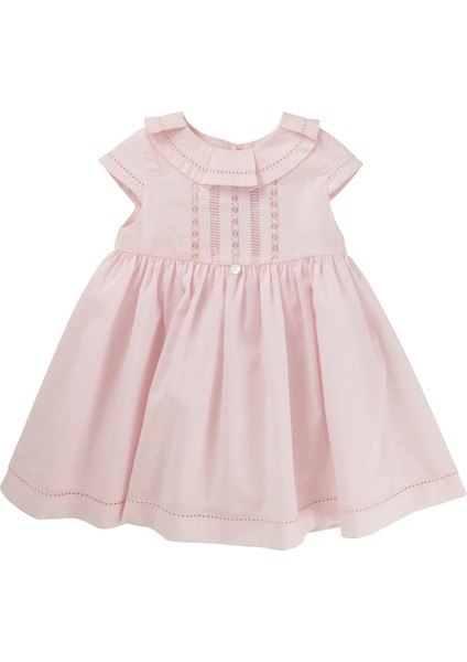 Pembe Kısa Kollu Kız Bebek Elbise
