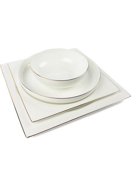 Naimas Gold 24 Parça 6 Kişilik Bone China Yemek Takımı