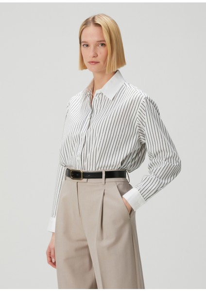 Ciras Siyah Beyaz Çizgili Gömlek