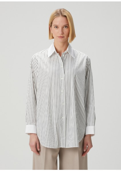 Ciras Siyah Beyaz Çizgili Gömlek modelleri