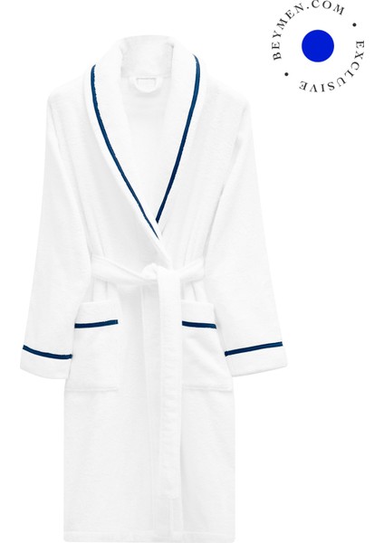 Trio Lacivert pamuklu Unisex Bornoz