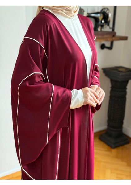 Bordo Biyeli Abaya Takım 5081 fırsatları