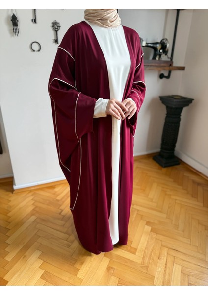 Bordo Biyeli Abaya Takım 5081 indirimleri