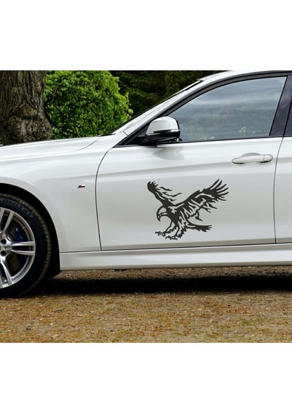 2 Adet Kartal Oto Sticker 20X15 cm Sağ ve Sol ( Siyah ) fiyatları