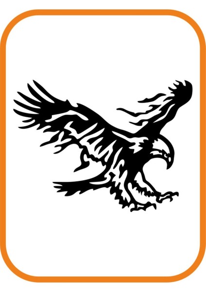 2 Adet Kartal Oto Sticker 20X15 cm Sağ ve Sol ( Siyah ) modelleri