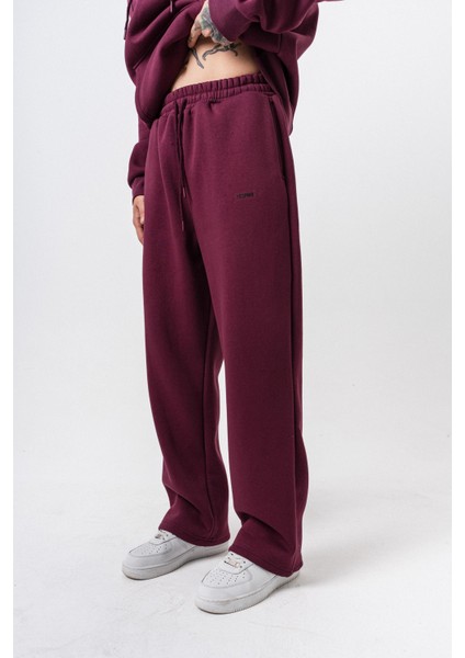 Erkek Respire Yazı Detaylı Basic Baggy Eşofman Altı Vişne fiyatları