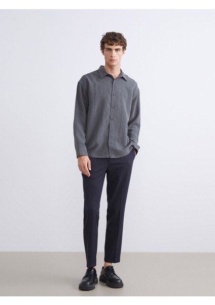 Yeni Sezon Regular Fit Uzun Kollu Armürlü Erkek Gömlek fiyatları