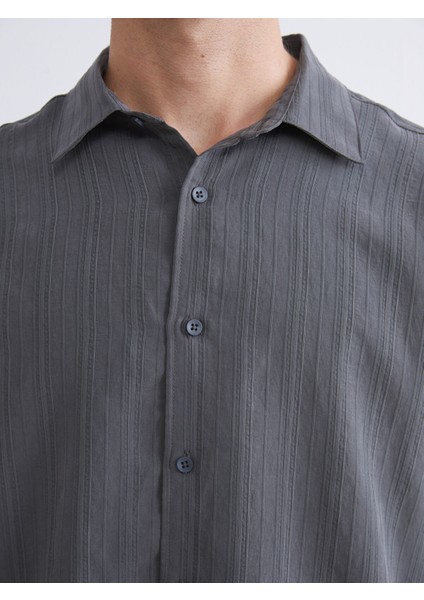 Yeni Sezon Regular Fit Uzun Kollu Armürlü Erkek Gömlek modelleri