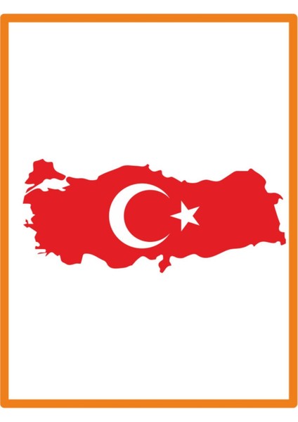 Türk Bayrağı Oto Sticker Motor Sticker 15X7 cm