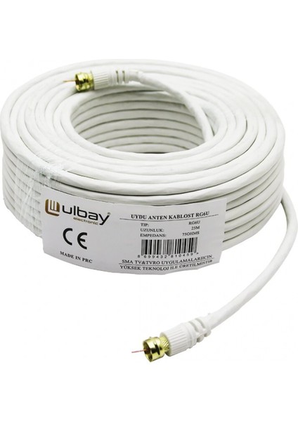 25 Metre RG6U Uydu Anten Kablosu (4887)