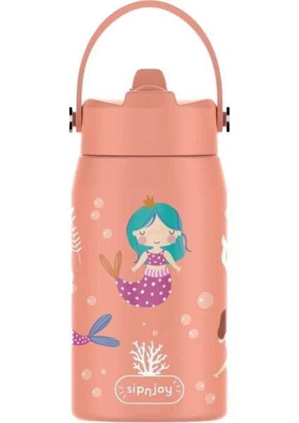 Lil'straw Mermaid Dream Şeftali Çelik Çocuk Su Termosu 420 ml