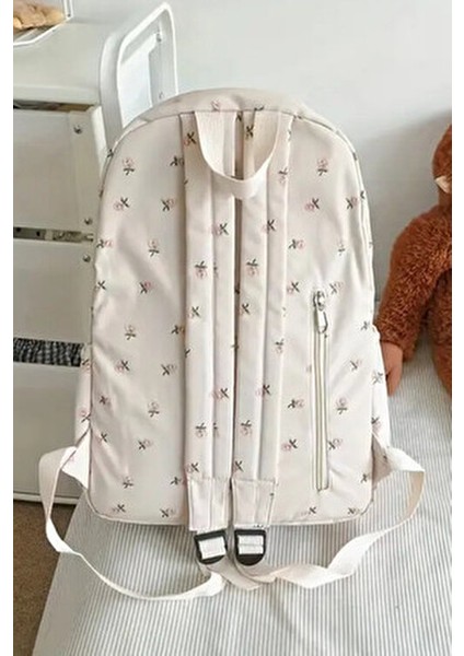 4 Bölmeli Geniş Ebatlı Çiçek Desenli Kadın Sırt Çantası - Günlük Kullanım Kadın Sırt Çantası fiyatları