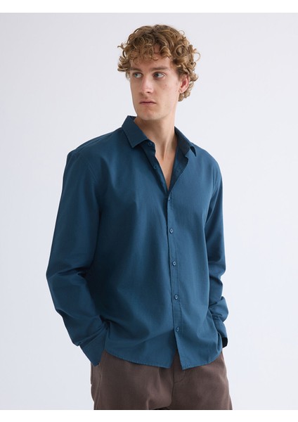 Yeni Sezon Regular Fit Uzun Kollu Gabardin Erkek Gömlek