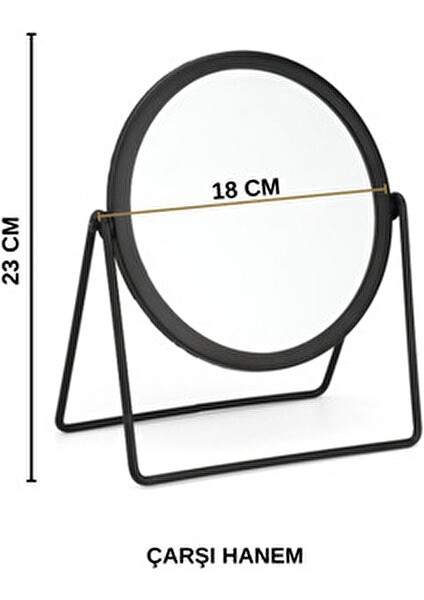 Siyah Metal Makyaj Aynası Ayarlanabilir Masa Üstü Metal Ayna modelleri