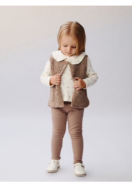 Yeni Sezon Kız Bebek Bluz, Yelek ve Tayt 3'lü