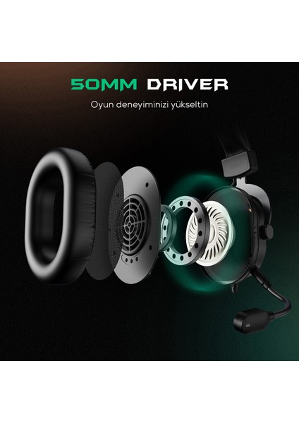 H6 Rgb 7.1 Ampligame Mikrofonlu Oyuncu Kulaklığı