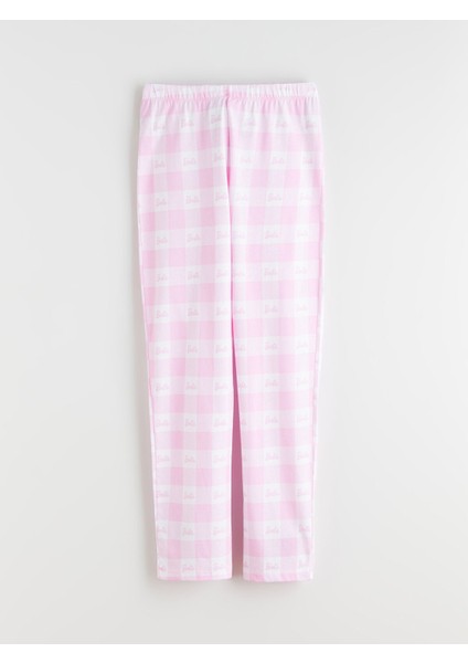 Yeni Sezon Beli Lastikli Barbie Baskılı Kız Çocuk Pijama Alt