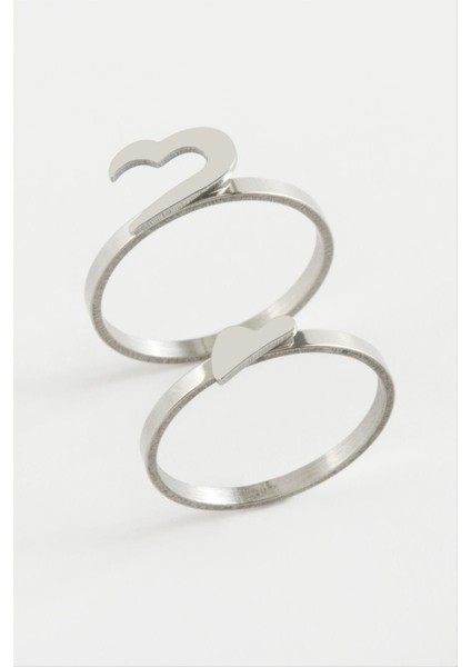 Allzey Kalp Çift Yüzük-20