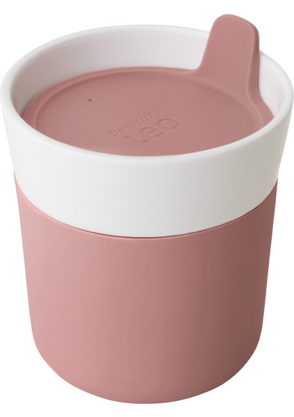 Leo Pembe Porselen Silikon Seyehat Kupası
