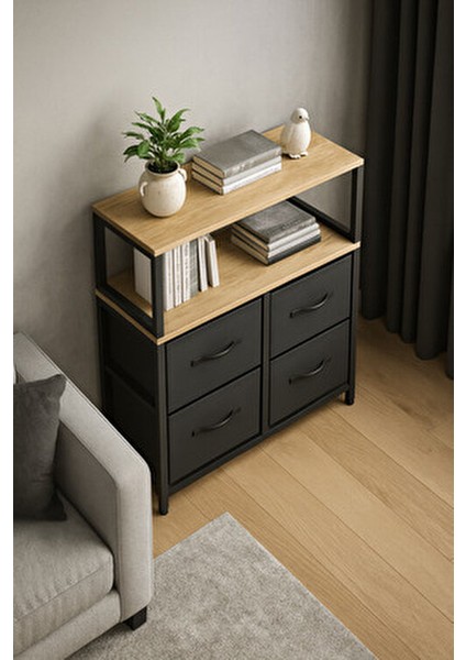 Çok Amaçlı Deri Çekmeceli Düzenleyici Raf Salon Çocuk Odası Organizer Kitaplık Çekmeceli Konsol modelleri