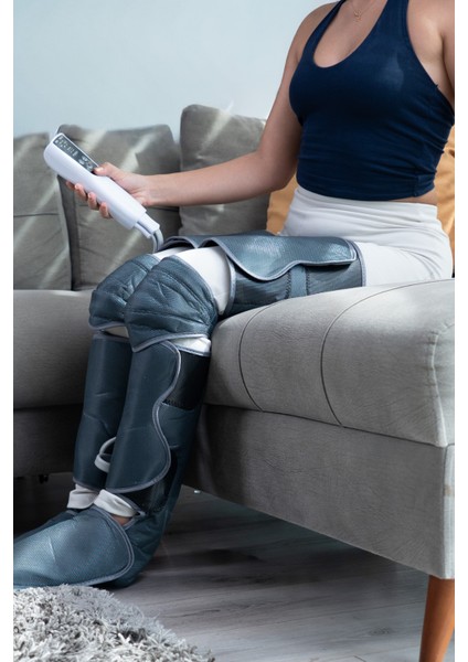 Çift Bacak Hava Sıkıştırmalı Isıtmalı Kumandalı Ayak Alt Bacak Diz Üst Bacak Shiatsu Masaj Aleti(2 BACAK & Lenf Drenaj)