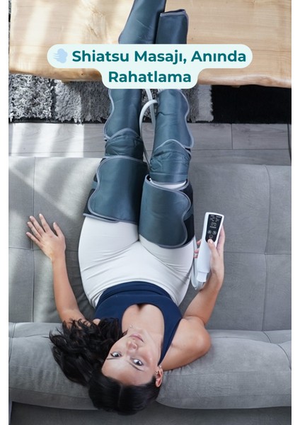 Çift Bacak Hava Sıkıştırmalı Isıtmalı Kumandalı Ayak Alt Bacak Diz Üst Bacak Shiatsu Masaj Aleti(2 BACAK & Lenf Drenaj) fiyatları