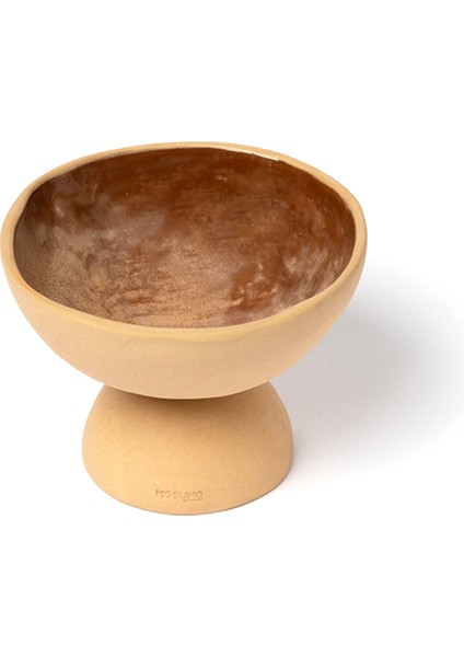 Mocha Stoneware Ayaklı Çukur Servis Kasesi 17 cm