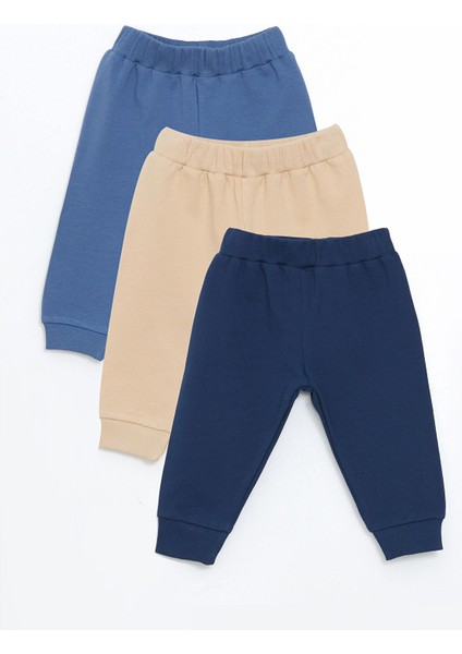 Yeni Sezon Beli Lastikli Erkek Bebek Eşofman Alt 3'lü