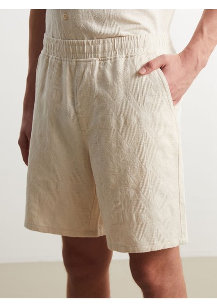 Yeni Sezon Standart Kalıp Armürlü Erkek Şort modelleri