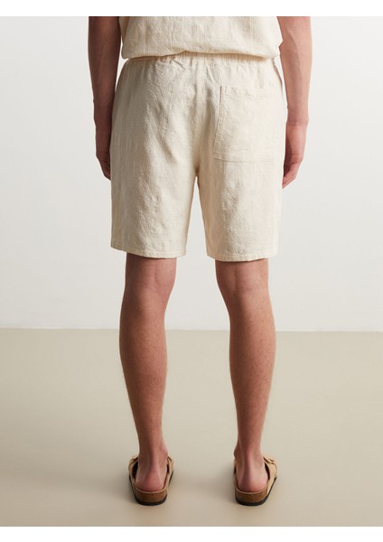 Yeni Sezon Standart Kalıp Armürlü Erkek Şort fırsatları